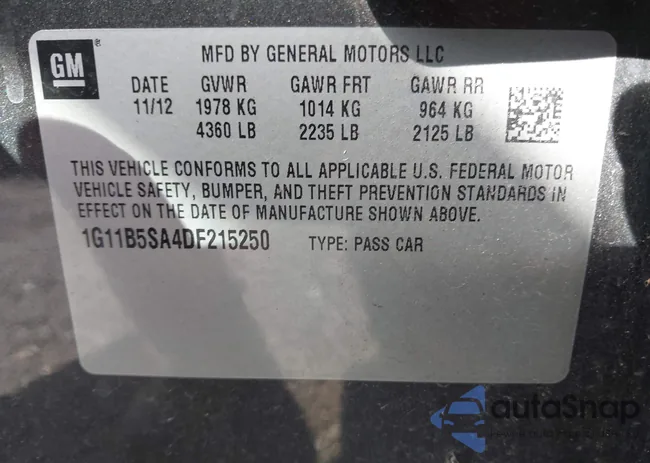 1G11B5SA4DF215250: 43373972