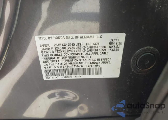 5FNYF5H54HB037466: 43374023