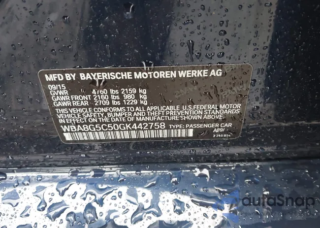 WBA8G5C50GK442758: 43374164