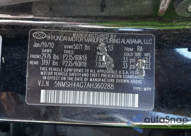 5NMSH4AG7AH360288: 43373281