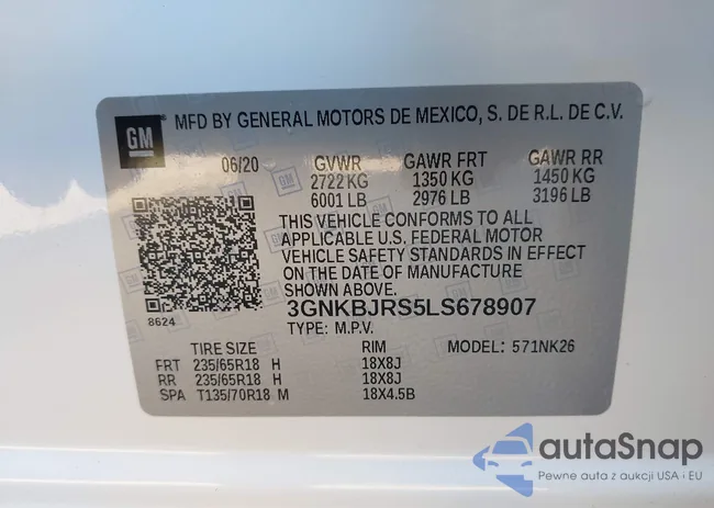 3GNKBJRS5LS678907: 43373329