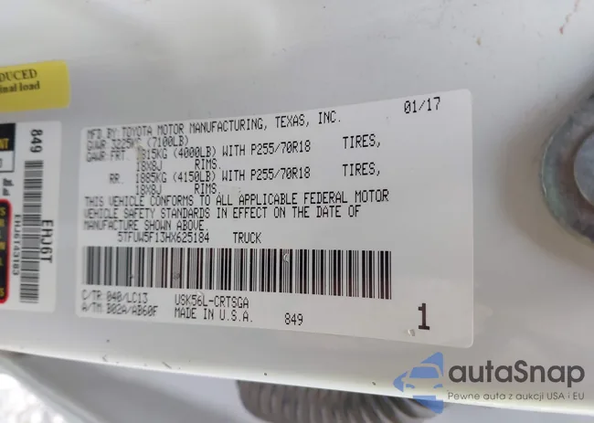 5TFUW5F13HX625184: 43373431