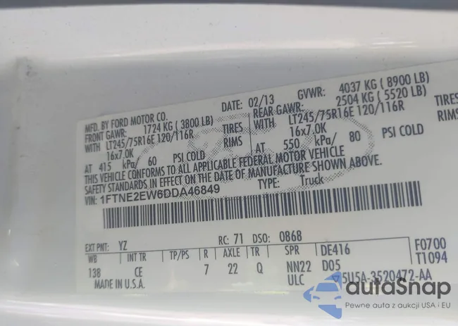 1FTNE2EW6DDA46849: 43373495