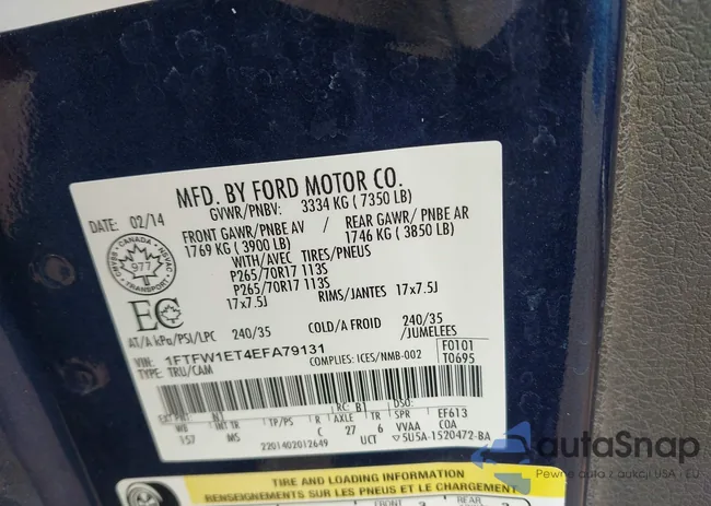 1FTFW1ET4EFA79131: 43374716