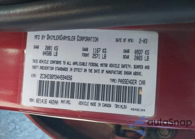 2C3HD36M34H594656: 43374728