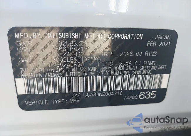 JA4J3UA80NZ004716: 43374756