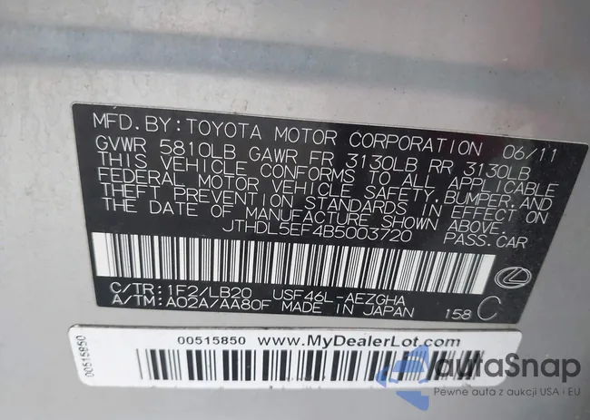 JTHDL5EF4B5003720: 43374824