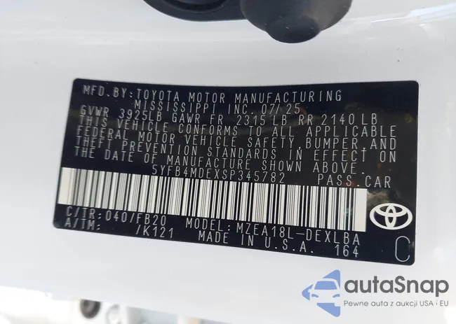 5YFB4MDEXSP345782: 43374981