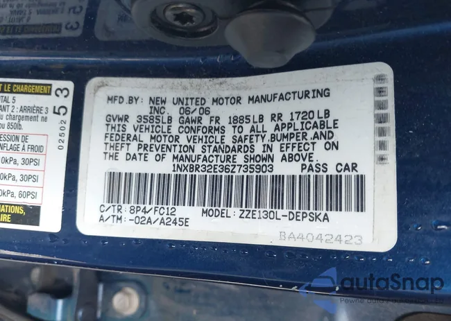 1NXBR32E36Z735903: 43375161