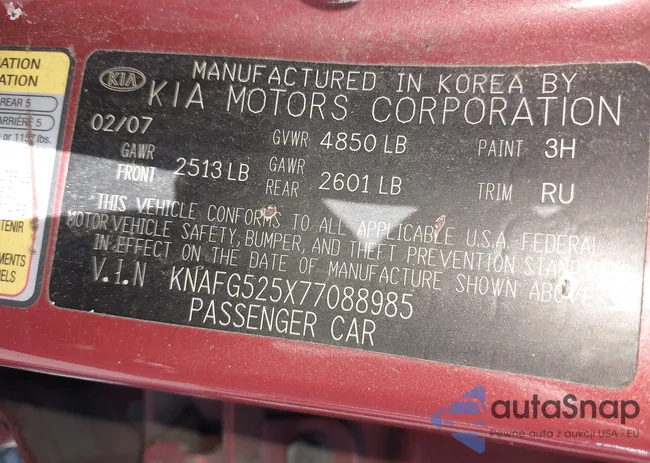 KNAFG525X77088985: 43375172