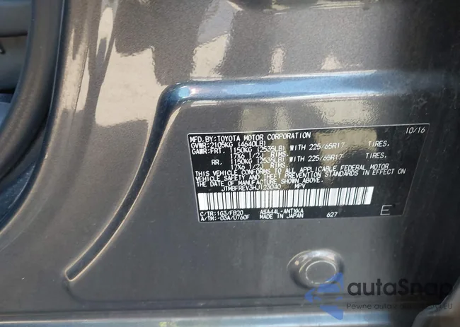 JTMBFREV3HJ123040: 43375256