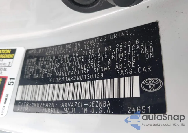 4T1R11AK7NU030828: 43374384