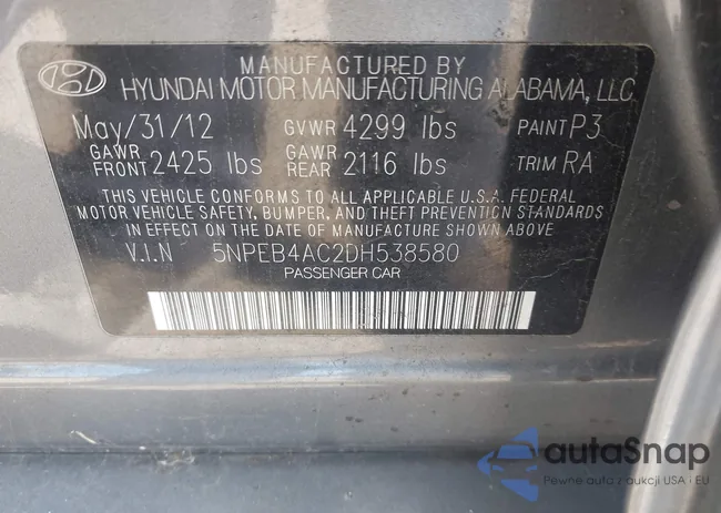 5NPEB4AC2DH538580: 43374510