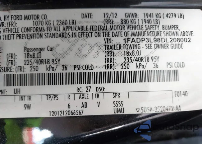 1FADP3L98DL208002: 43374598