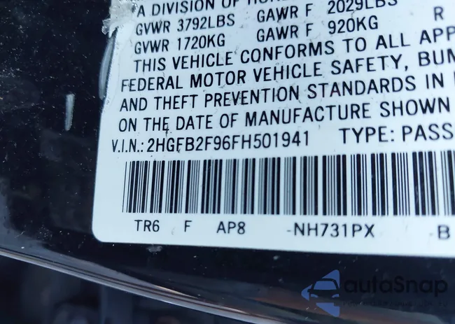 2HGFB2F96FH501941: 43375731