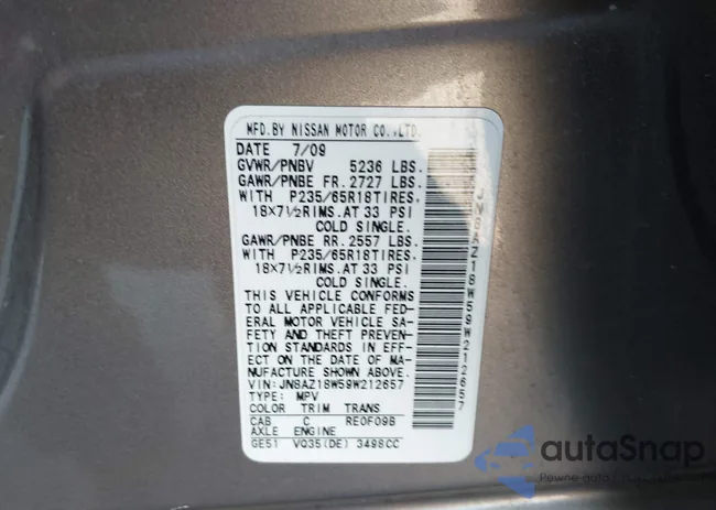 JN8AZ18W59W212657: 43375813