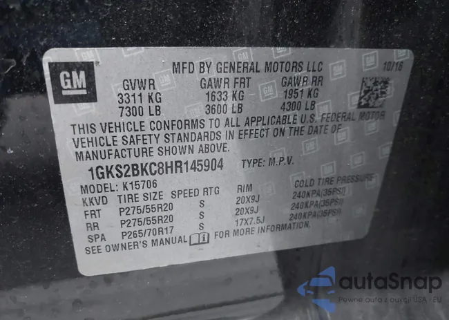 1GKS2BKC8HR145904: 43375939