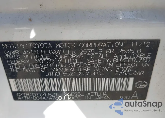 JTHCF5C21D5062004: 43375958