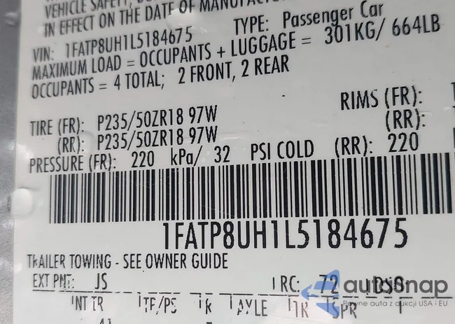 1FATP8UH1L5184675: 43375959