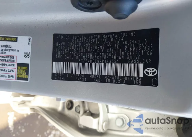 5YFB4MDE8RP143551: 43376214