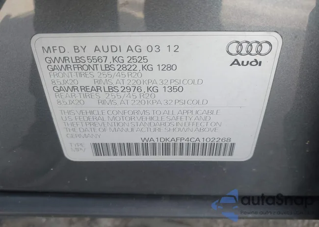 WA1DKAFP4CA102268: 43375270