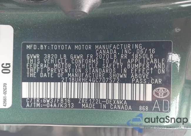 2T1BURHE4GC707572: 43375306