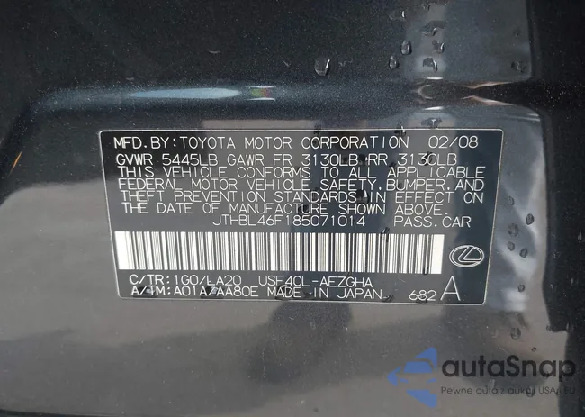 JTHBL46F185071014: 43375360