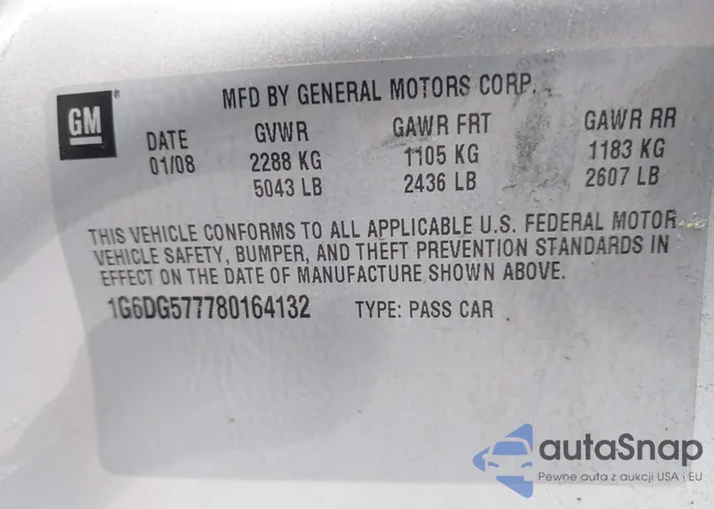 1G6DG577780164132: 43375402