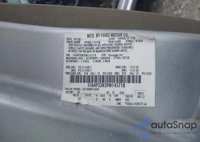 1FAHP33N39W145718: 43375409