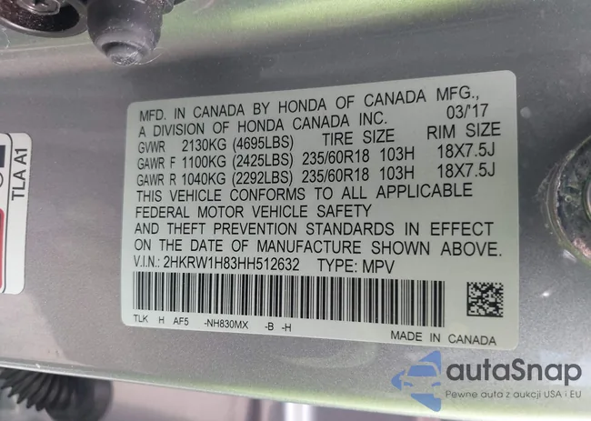 2HKRW1H83HH512632: 43375601