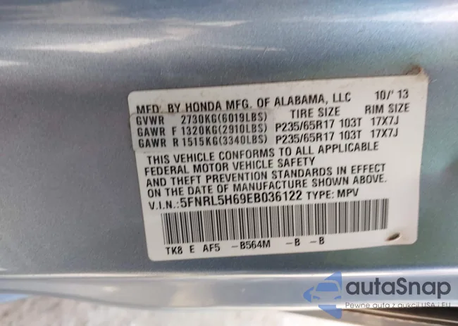 5FNRL5H69EB036122: 43377103