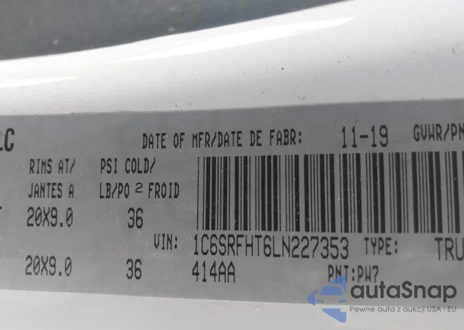 1C6SRFHT6LN227353: 43377161