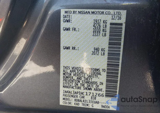 1N4AL3AP1HC171266: 43377254