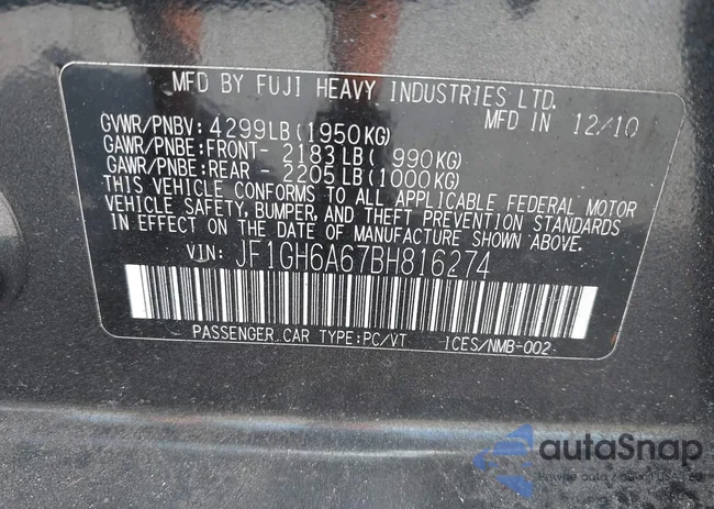JF1GH6A67BH816274: 43376284