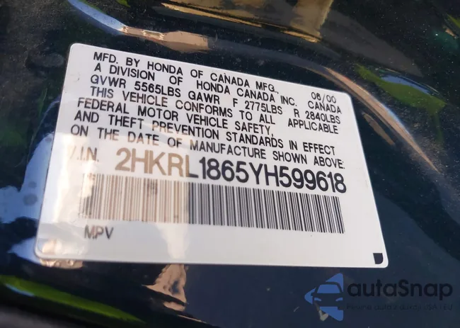 2HKRL1865YH599618: 43376289