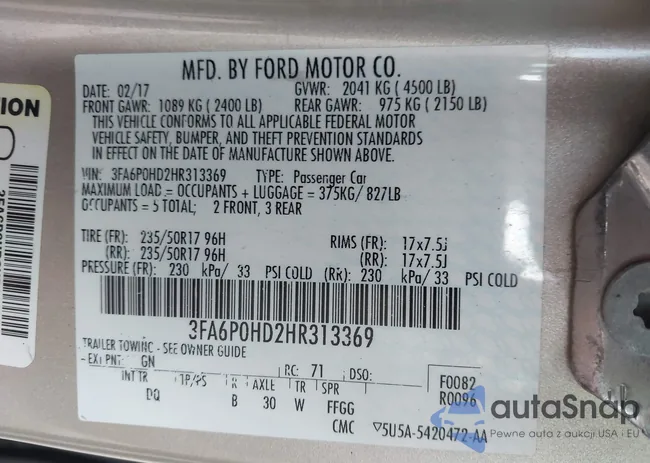 3FA6P0HD2HR313369: 43376330