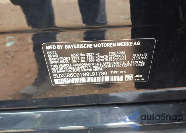 5UXCR6C01N9L91789: 43376340