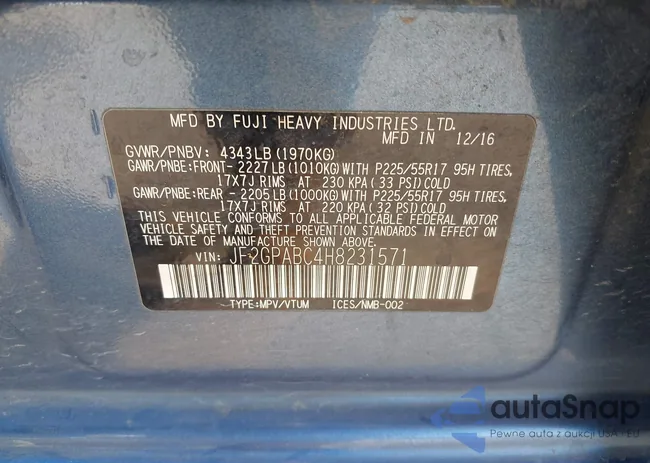 JF2GPABC4H8231571: 43376450