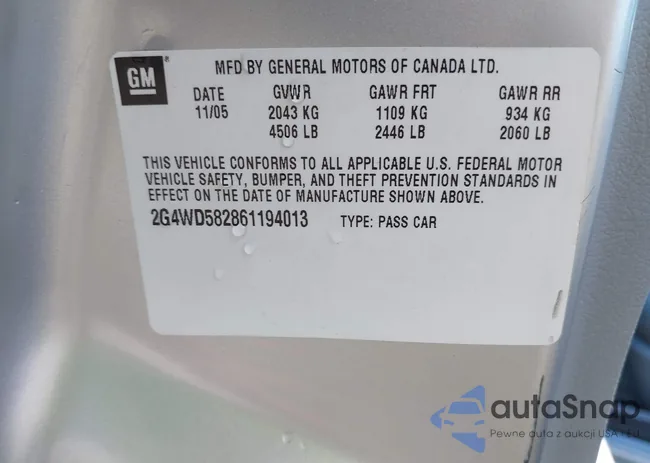 2G4WD582861194013: 43376572