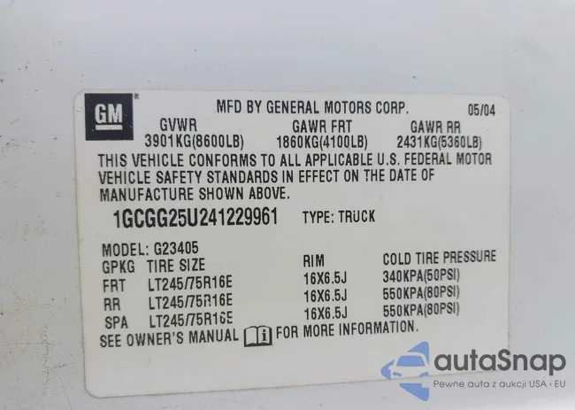 1GCGG25U241229961: 43377877