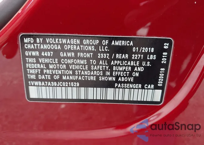 1VWBA7A39JC021529: 43377970