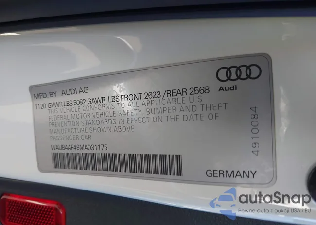 WAUB4AF49MA031175: 43377989