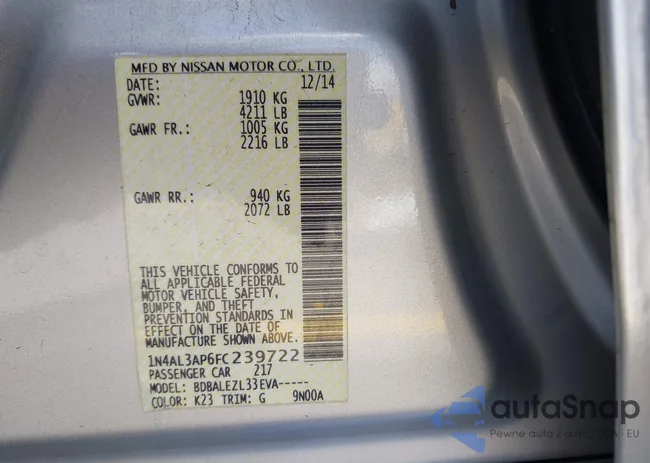 1N4AL3AP6FC239722: 43378104