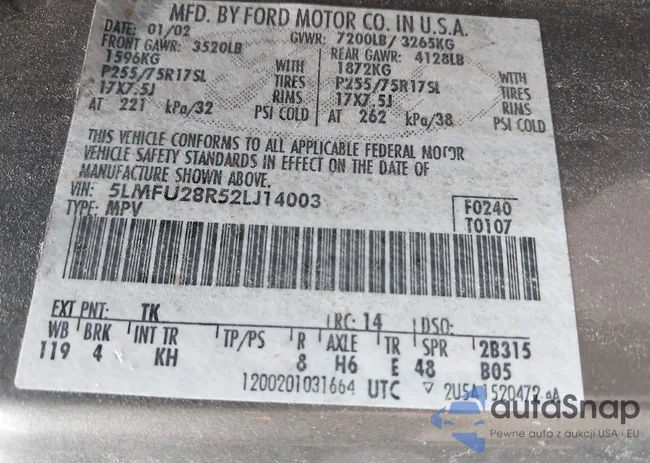 5LMFU28R52LJ14003: 43378147