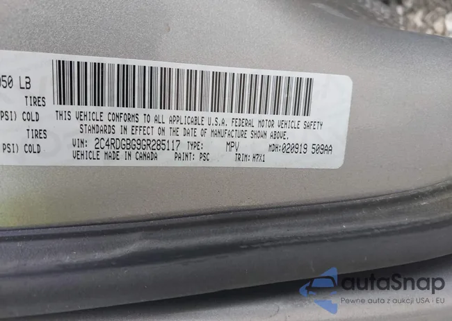 2C4RDGBG9GR285117: 43377257