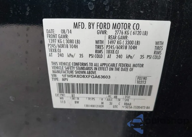 1FM5K8D8XFGA63603: 43377371