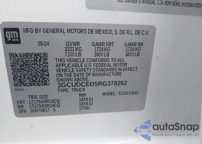 3GCUDCED5RG378262: 43377456