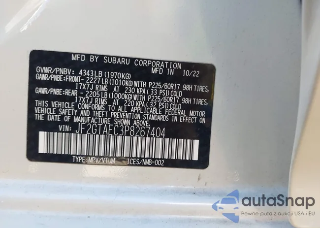 JF2GTAEC3P8267404: 43377522