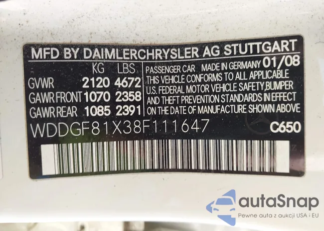 WDDGF81X38F111647: 43377529