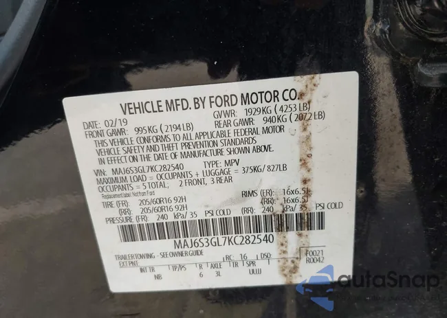 MAJ6S3GL7KC282540: 43377629